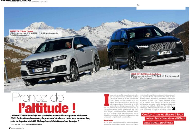 Audi Q7 3.0V6 TDI CSLine contre Volvo XC90 D5 Inscription Luxe