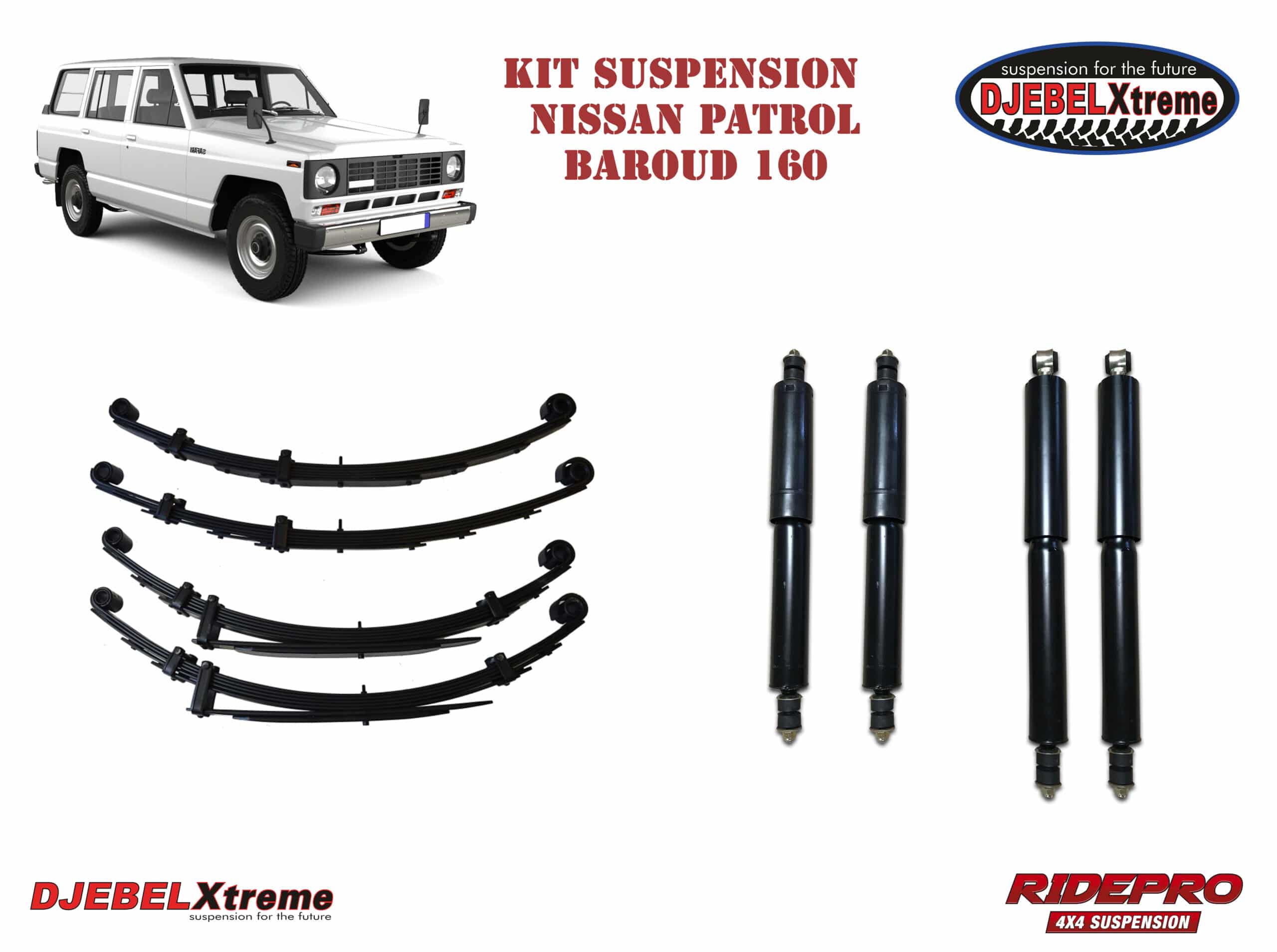 kit suspension RIDEPRO en promotion pour le Nissan Patrol Baroud 160