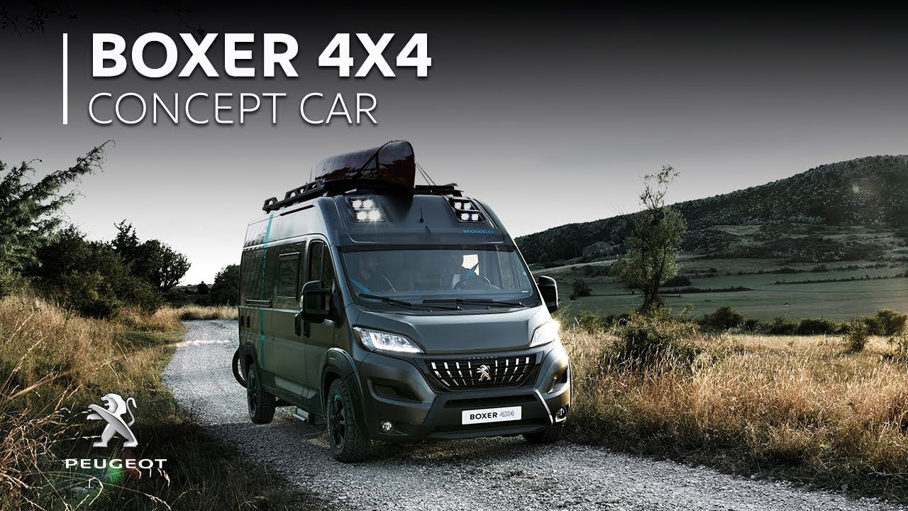 Peugeot transforme son utilitaire Boxer en un camping-car baroudeur Peugeot dévoile au salon du véhicule de loisirs du Bourget (93) qui aura lieu du 28 septembre au 6 octobre 2019, le Boxer 4x4 concept. Le grand fourgon de la gamme utilitaire Peugeot se transforme en un camping-car baroudeur. C’est le spécialiste français Dangel qui fournit la transmission intégrale au Peugeot Boxer. La garde au sol est majorée de 30 mm à l’avant et de 50 mm à l’arrière, l’engin est chaussé de pneumatiques spécifiques pour la pratique du tout-terrain, fournis par le manufacturier BF Goodrich . Un accastillage façon SUV habille la carrosserie (bas de caisse, bas de bouclier et arches de roues rapportées). Pour marquer les esprits, une peinture spéciale avec une déco graphique, raccord avec celle du canoë sur le toit, finalise l’ensemble. Sur l’avant du pavillon, huit feux à LED font partie intégrante de la signature lumineuse. A bord, le Peugeot Boxer 4x4 concept a été conçu pour accueillir trois passagers. L’espace d’une surface de 10 m2 comprend une salle de bain, un coin repas et deux couchettes. C’est le Peugeot Boxer en configuration L3 (5,99 m de long) H2 (2,52 m de haut) qui sert de base à ce camping-car.