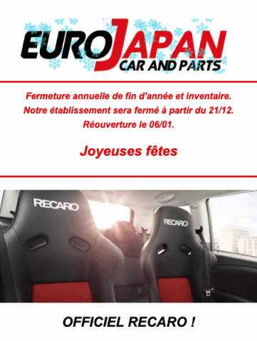 Sièges Recaro chez Eurojapan cars and parts