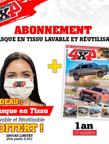 Pour tout abonnement, recevez un masque Génération 4x4