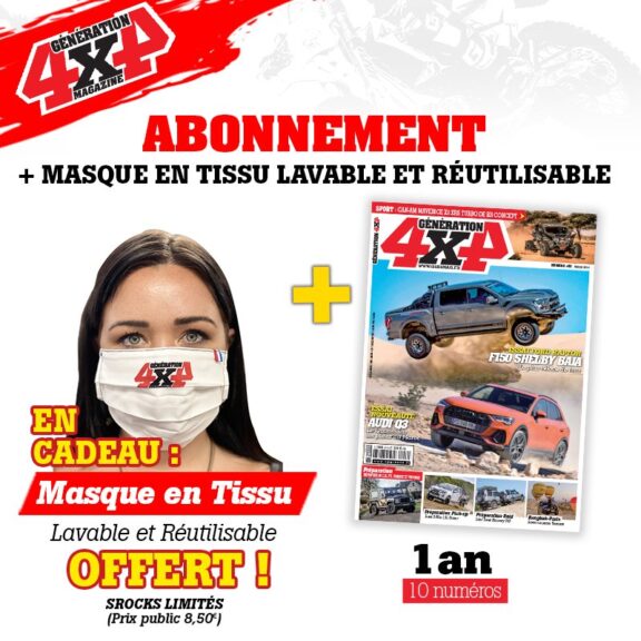 Pour tout abonnement, recevez un masque Génération 4x4