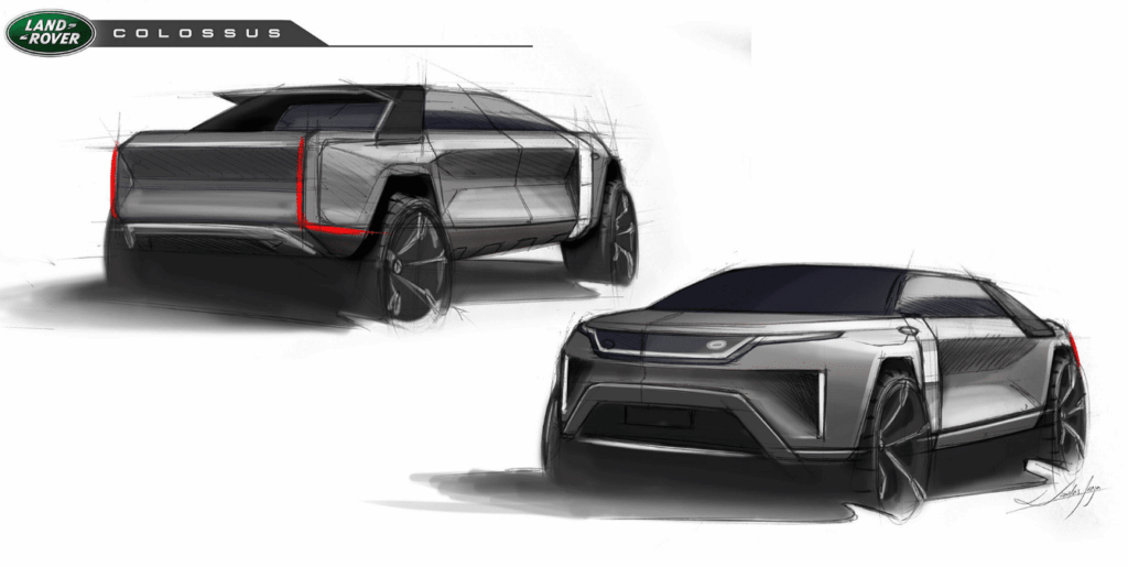 L'étude de conception de Land Rover Colossus est le mélange parfait d'un SUV et d'un Pick up alias « Truck » chez nos cousins d’Amérique.