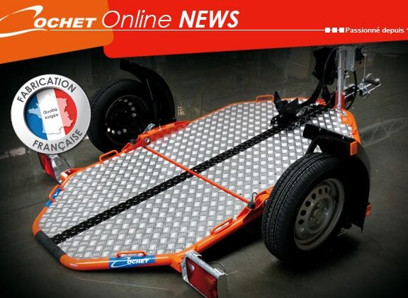 Remorques moto Cochet UNO et DUO Abaissante et pliante 3 en 1