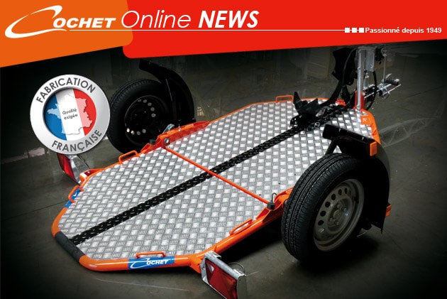 Remorques moto Cochet UNO et DUO Abaissante et pliante 3 en 1