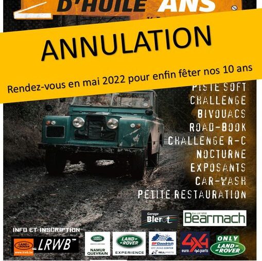 Rassemblement Goutte d’huile 2021 annulé Rendez-vous en 2022