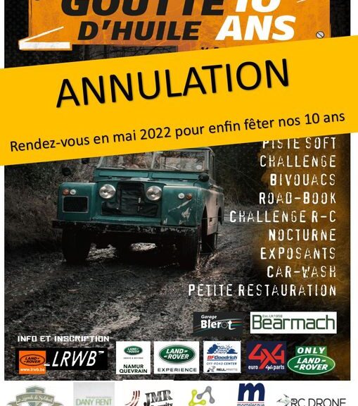 Rassemblement Goutte d’huile 2021 annulé Rendez-vous en 2022