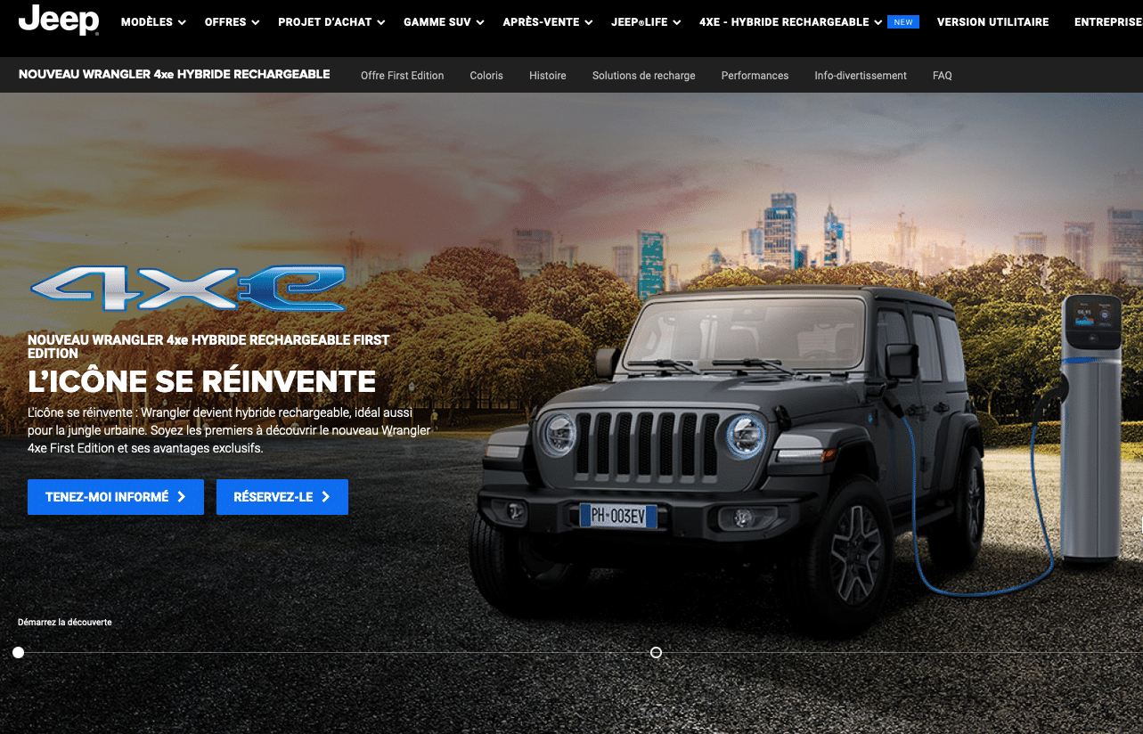 Jeep Commandez votre Jeep Wrangler 4xe sur la toile
