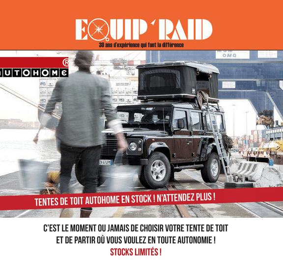 Equip’Raid Les tentes de toit en stock