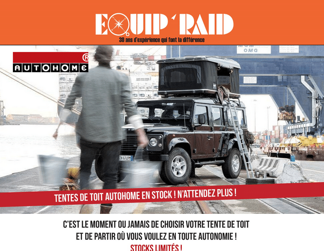 Equip’Raid Les tentes de toit en stock