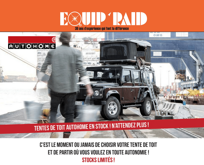 Equip’Raid Les tentes de toit en stock