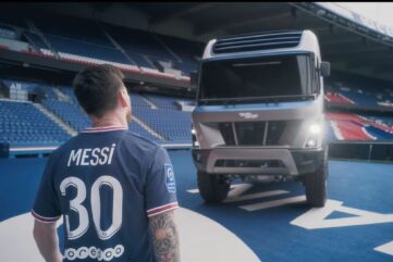 Lionel Messi à bord du premier camion à hydrogène du Rallye Dakar