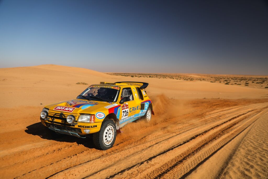 726 Jacquot Philippe (fra), Alcaraz William (fra), Team 205 Africa Raid, Peugeot 205 T16, Dakar Classic Auto, action during the Stage 4 of the Dakar Rally 2022 between Al Qaysumah and Riyadh, on January 5th 2022 in Riyadh, Saudi Arabia