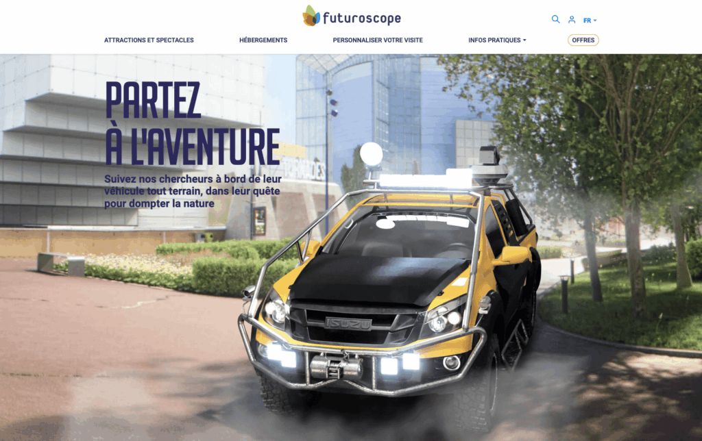 Tornade Isuzu au Futuroscope Le D-Max Isuzu chasseur de Tornade à partir du 2 juillet 2022