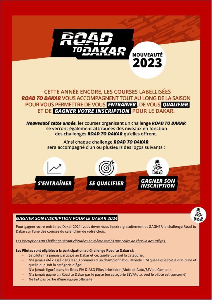 Gagnez votre Dakar 2024 !
Road To Dakar
