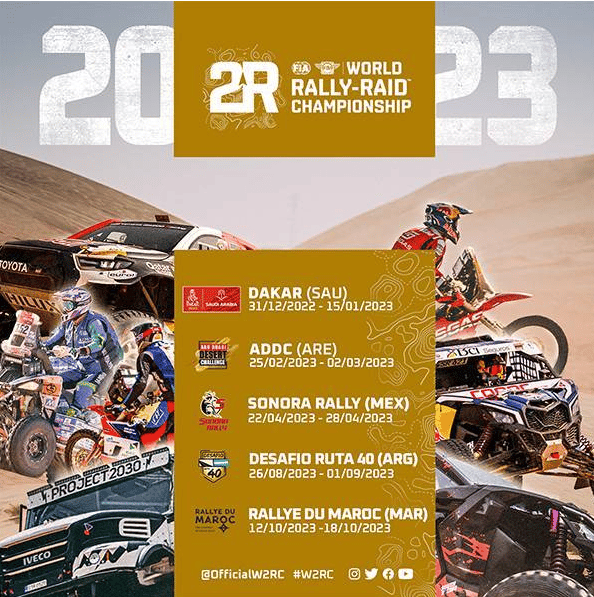 RALLYE-RAID CALENDRIER 2023 Les 5 épreuves FIA-FIM R2WC