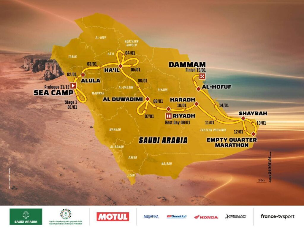 Dakar Rally 2023 Parcours Un Côte - Côte de plus de 8 000 km 