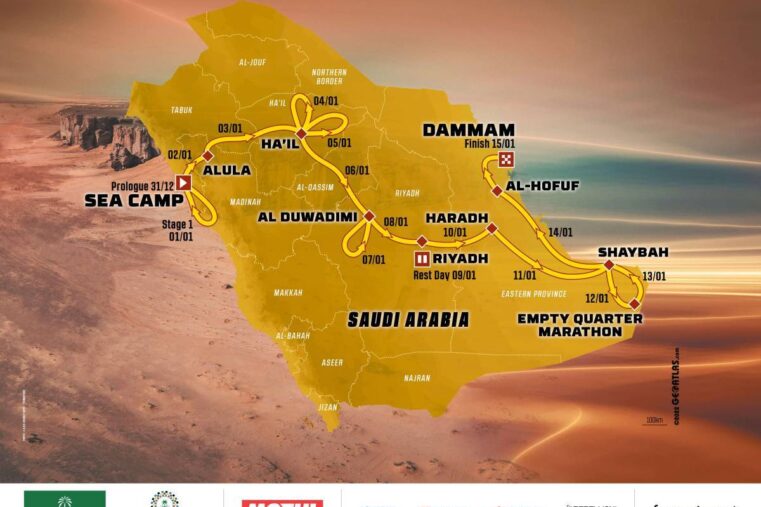 Dakar Rally 2023 Parcours Un Côte - Côte de plus de 8 000 km