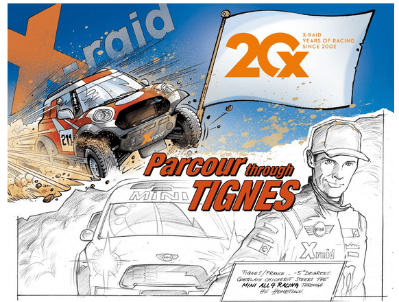 X-raid BD des 20 ans de rallye Guerlain Chicherit faisait le buzzz à Tignes en 2011