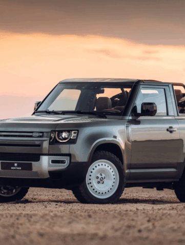 Defender Cabriolet Heritage Custom Le Land Rover enlève le haut !