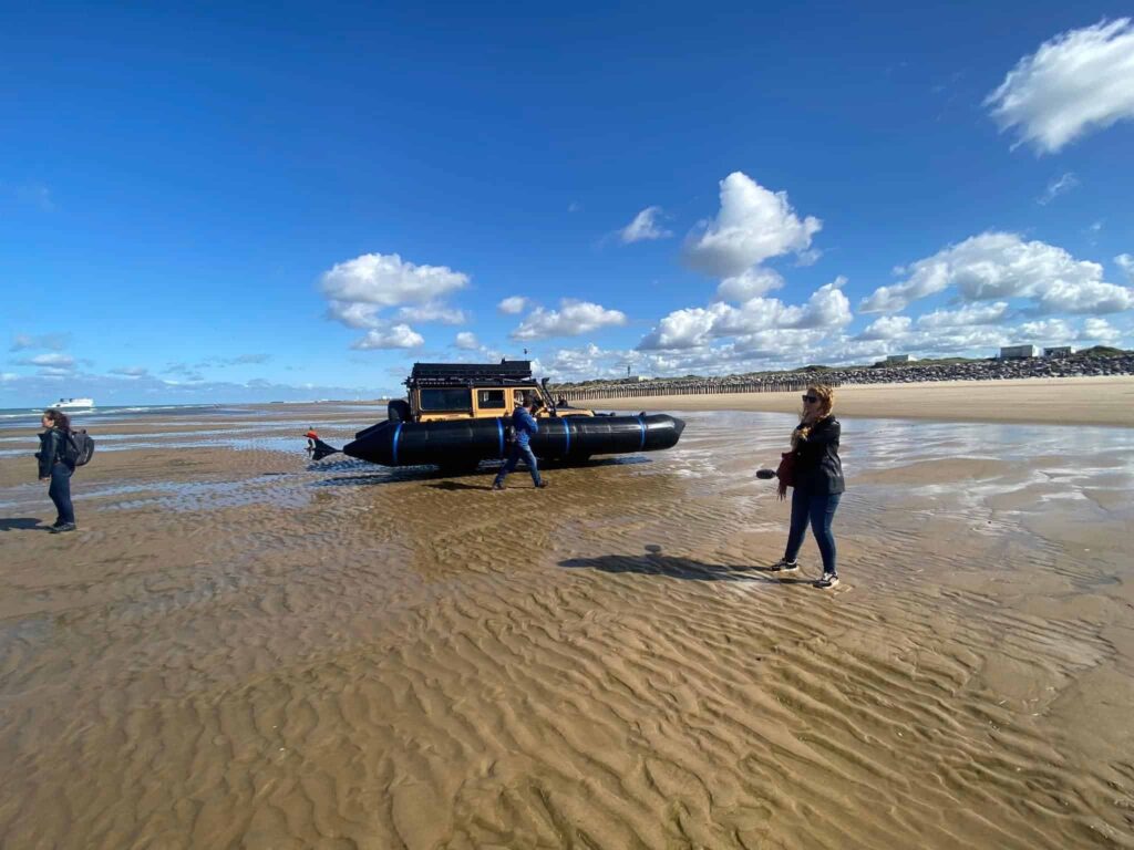 Defender amphibie Londres - New York