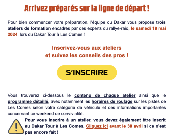 Dakar 2025 les ateliers