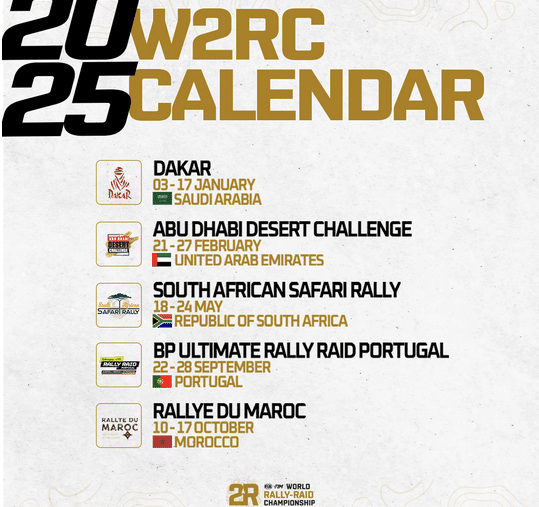 W2RC 2025 le calendrier