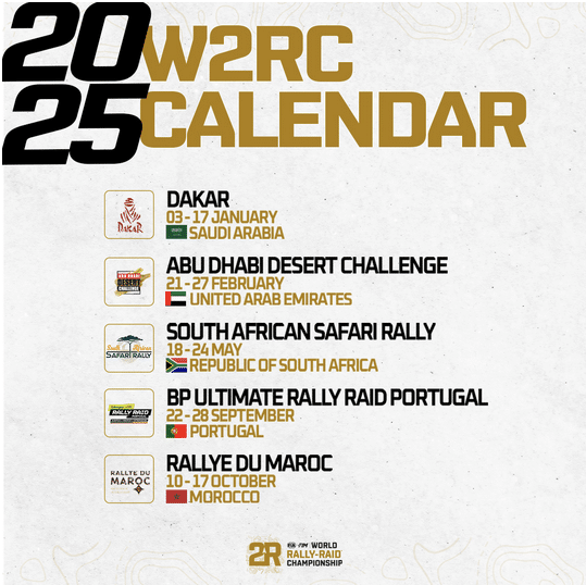 W2RC 2025 le calendrier