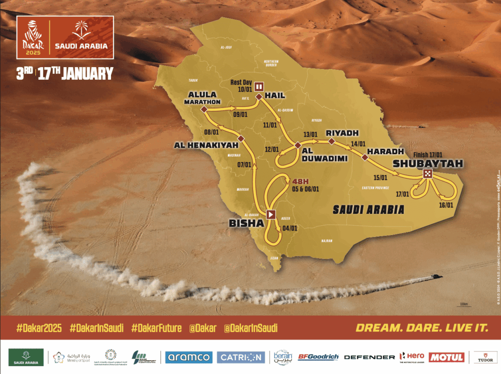 Dakar 2025 le parcours