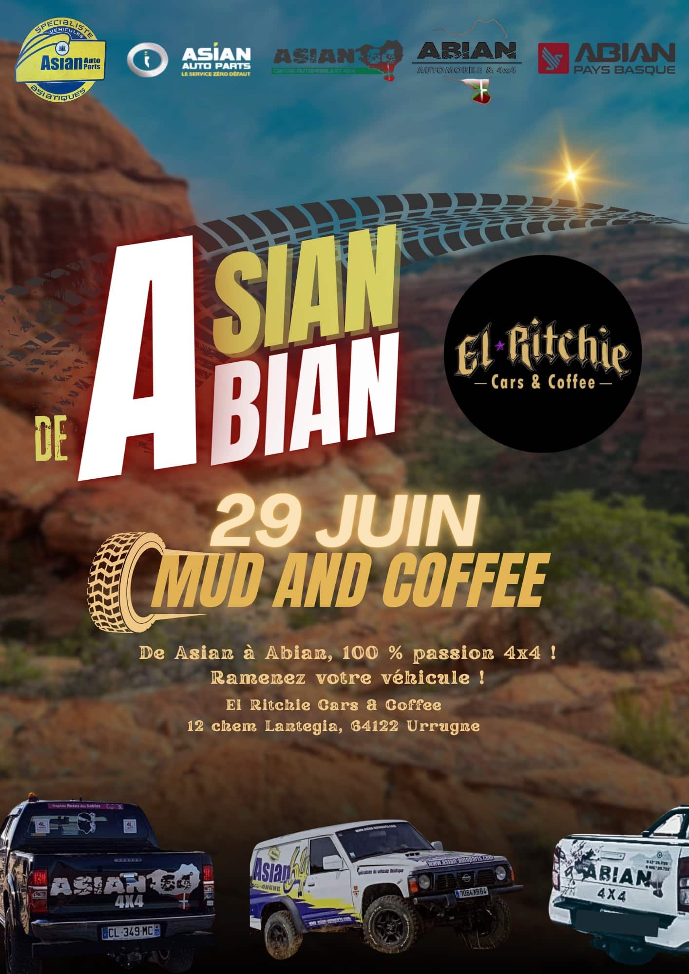 Affiche Mud and Coffee, évènement 4x4