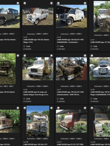 Des Land Rover aux enchères