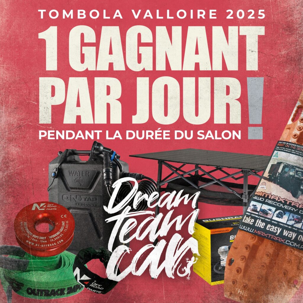 La grande TOMBOLA Dream Team Car arrive à l’occasion de la 23e édition du Salon du Tout-Terrain & du Voyage à Valloire 