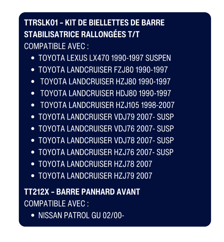 Terrain Tamer Biellettes suspensions