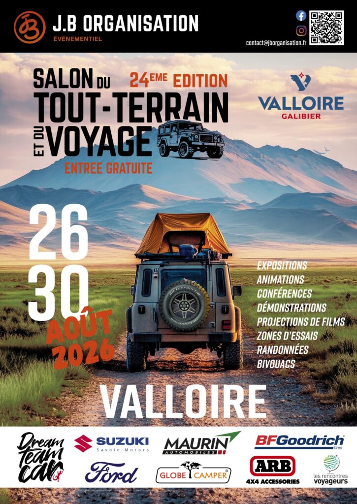 Salon de Valloire 2026
24e édition du salon du Tout Terrain et du Voyage